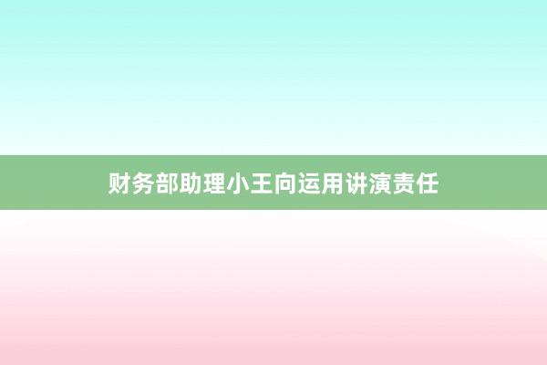 财务部助理小王向运用讲演责任